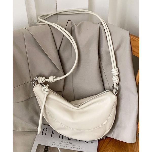 ショルダーバッグ バッグ 2WAY イレギュラーハーフムーンPUショルダーバッグ レディース メンズ