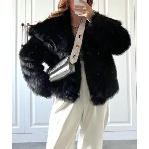 コート アウター フェイクファーボリュームジャケット レディース