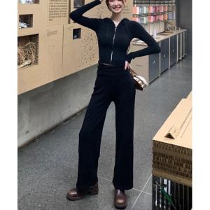 パーカー 「セットアップ」ニットパーカー＆パンツ レディース