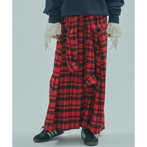 スカート 「ROSE BUD別注」INDIA IS BEAUTIFUL/3WAY FLANNEL SHIRT SKIRT
