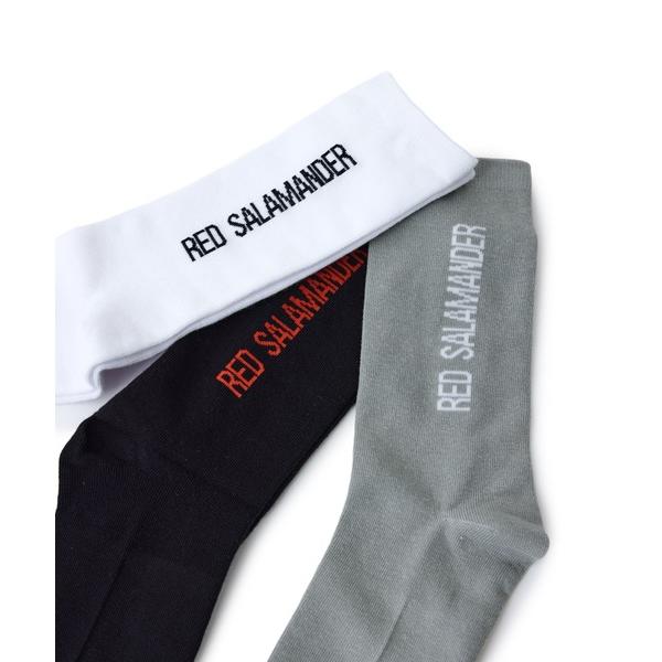靴下 「Red Salamander」ロゴ編み立てミドルソックス メンズ