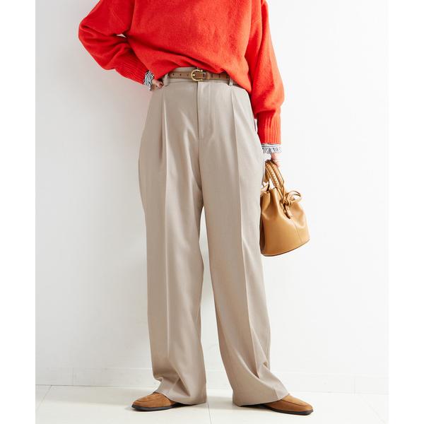 スラックス パンツ 手洗い可 / 吸湿発熱 / ウースティッドウールライクトラウザー レディース