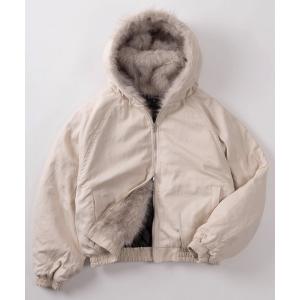 ブルゾン アウター 「82」フェイクファー ジップ フード コンパクト ブルゾン/ダブルジップ/ショート丈 メンズ レディース