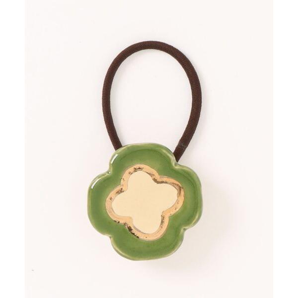 ヘアゴム irodori/ヘアゴム（clover）オリーブグリーン