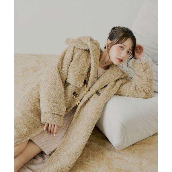 コート アウター 「SALON by Chico」ショートボアフードロングダッフルコート レディース