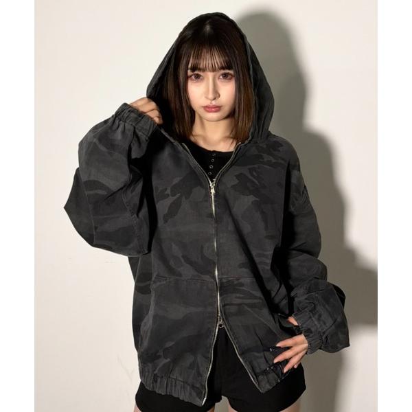 ベスト ジレ A'GEM/9 × .kom 「A'gem/エージェム」迷彩ジップパーカー メンズ レ...