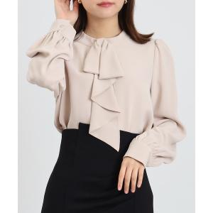 ブラウス シャツ フリルボウタイブラウス レディース