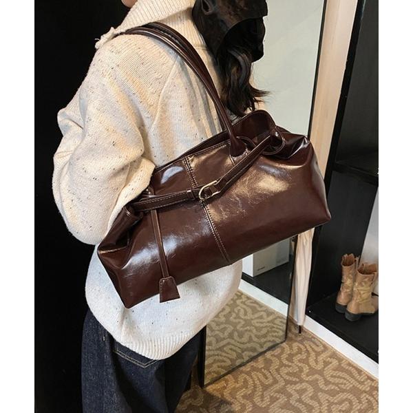 トートバッグ オイルワックス風合皮トートバッグ肩掛け鞄 レディース