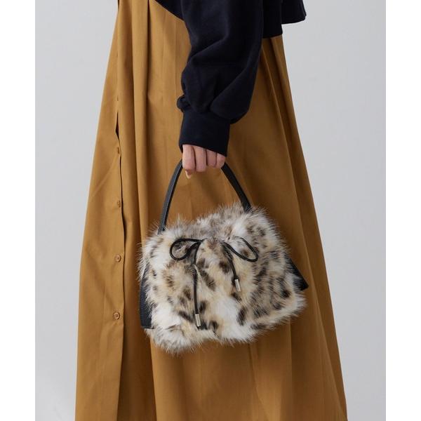 ハンドバッグ ファーバッグ  巾着 バッグ