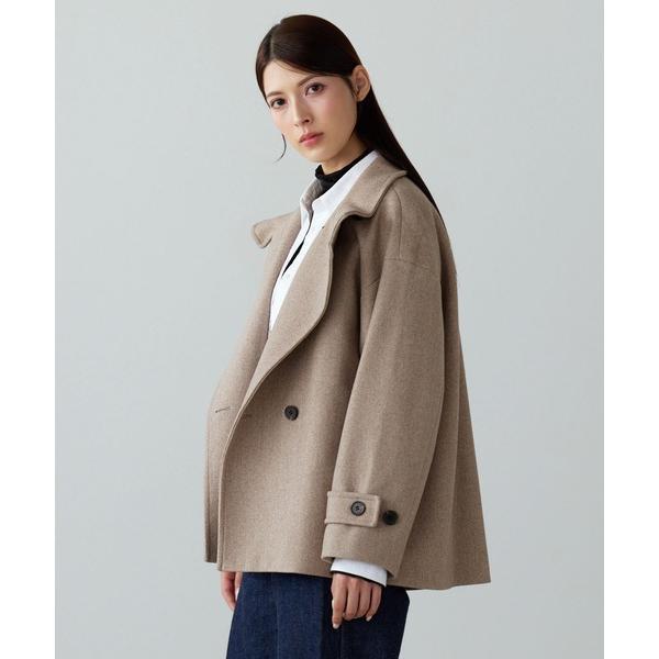 コート アウター 「Filomo」ウールタッチ スタンドカラー コート ショート丈 レディース