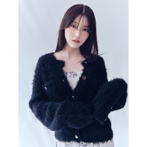 カーディガン モヘアシャギーニットカーディガン レディース