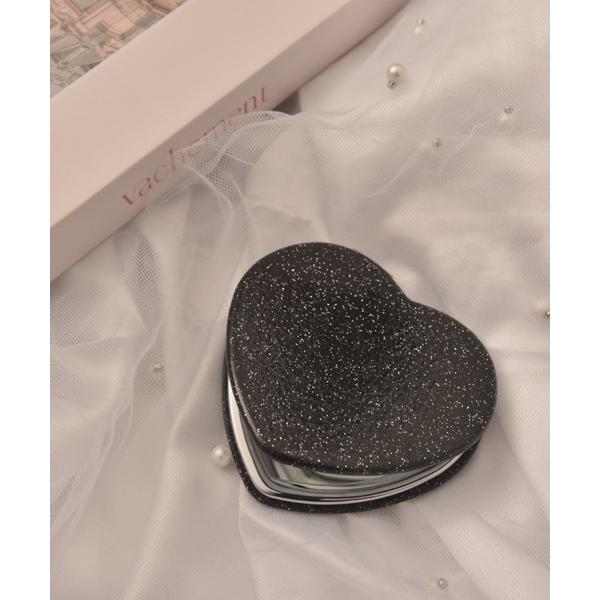 コンパクトミラー 「float」ハート ラメ  ミニ 鏡/ハンドミラー/メイクミラー「7色展開」