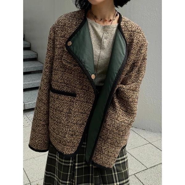 ジャケット ノーカラージャケット JUN´S TWEED JACKET レディース