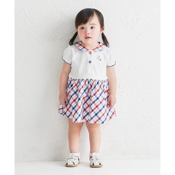 ワンピース トリコロールカラーのワンピース キッズ 子供服 女の子