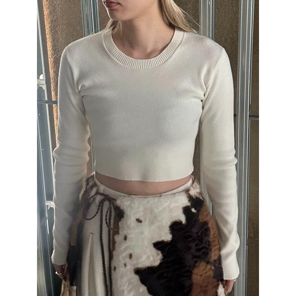 ニット セーター CREW NECK CROPPED TOP レディース
