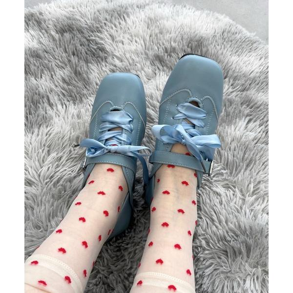 バレエシューズ パンプス リボントゥシューズ