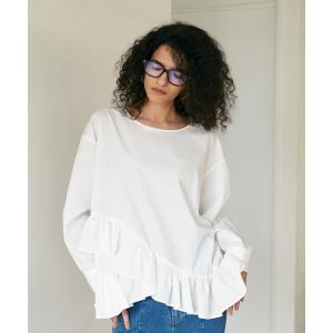 ブラウス シャツ ヘムフリルシャツトップス レディース