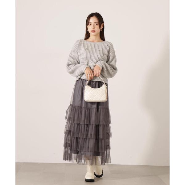 スカート 部分プリーツティアードスカート / 1215220110