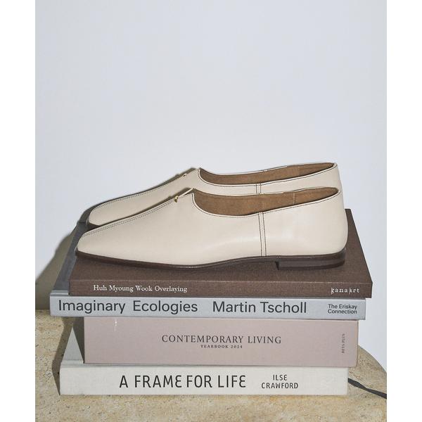 シューズ GRISEレザースクエアハイバンプフラット レディース