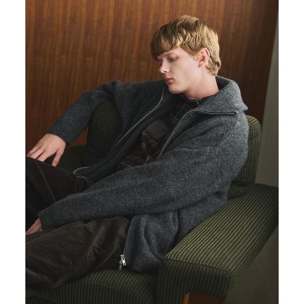 セーター ニット OSKR別注 ジップ シャギードライバーズニット メンズ