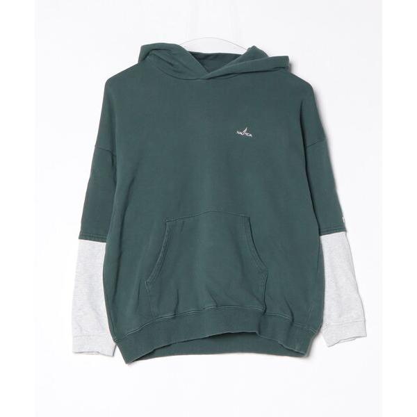 「NAUTICA」 プルオーバーパーカー M グリーン レディース