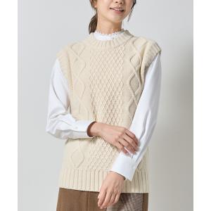 ベスト ジレ 「NARACAMICIE」ケーブルニットベスト レディース