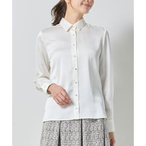 ブラウス シャツ 「NARACAMICIE」サテン長袖シャツ レディース