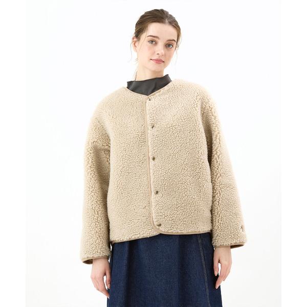 ジャケット ノーカラージャケット ORCIVAL | ボアフリース ノーカラーブルゾン WOMEN ...