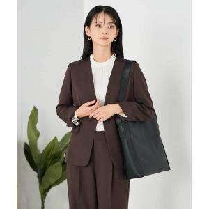 ジャケット ノーカラージャケット 「洗える/イージーケア/ストレッチ」パウダーツイルVネックジャケット レディース