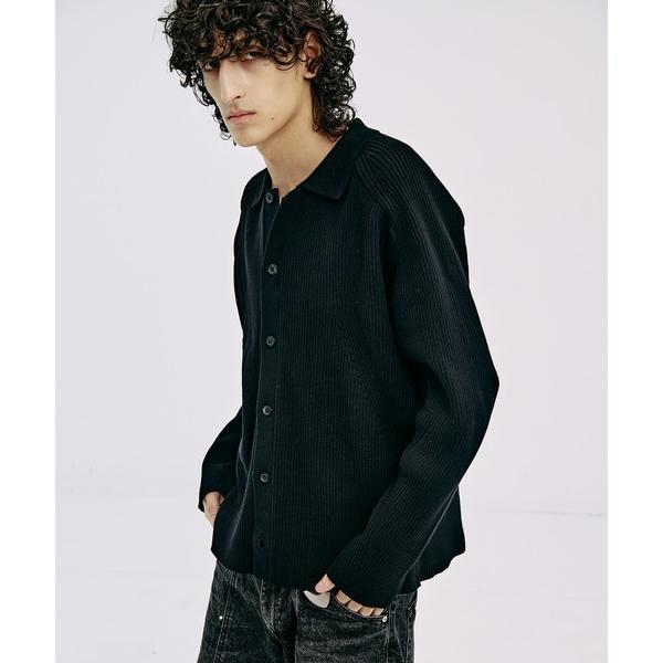 カーディガン RIBBED SHIRT CARDIGAN メンズ