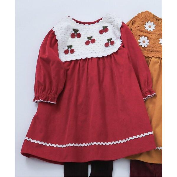 ワンピース 「ジュニア対応」ハート・フラワー・さくらんぼモチーフワンピース キッズ 子供服 女の子