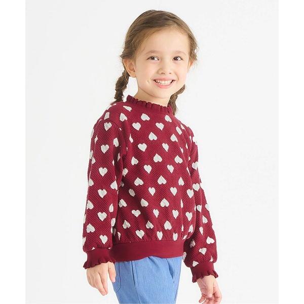 トレーナー  「ジュニア対応」ハート・フラワージャガードトレーナー キッズ 子供服 女の子