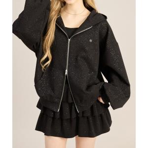 パーカー ラメポンチパーカー レディース