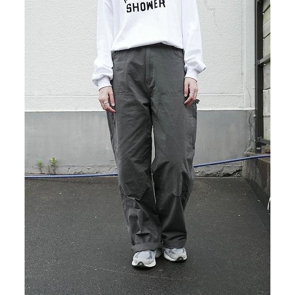 ワイドパンツ パンツ グログランダブルニーパンツ レディース