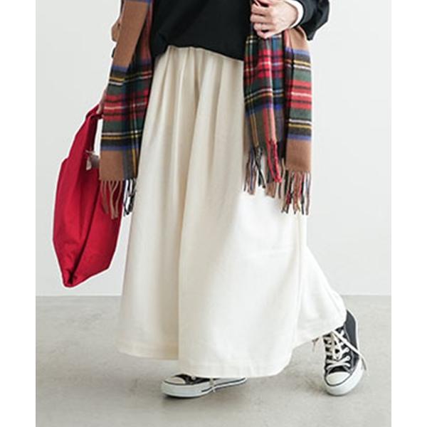ワイドパンツ パンツ ウールワイドキュロット レディース