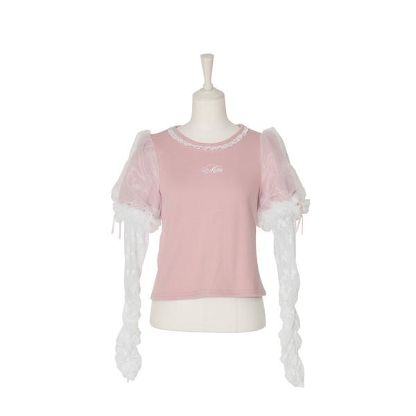 tシャツ Feather Lace layered puff tops レディース