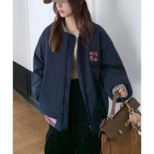 スタジャン スタジャンジャカードリラックスジャケット レディース