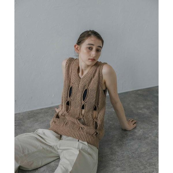 「MINERTE」 ニットベスト FREE ブラウン レディース