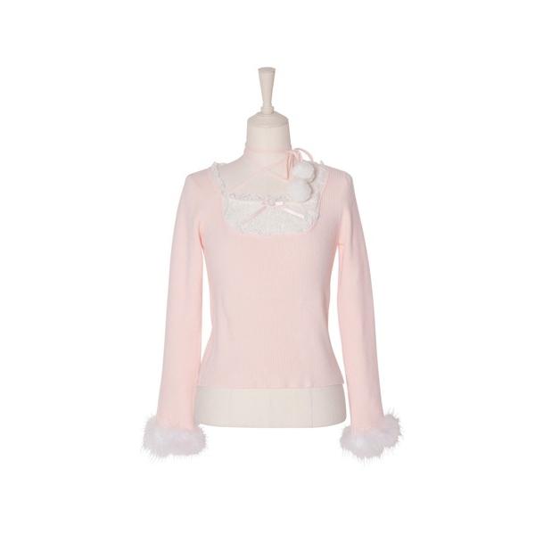 ニット セーター Ribbon Pompom Choker Angel knit レディース