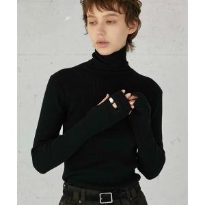 ニット セーター 「LA PEAU DE GEM」handhole turtle knit/ハンドホールタートルニット レディース