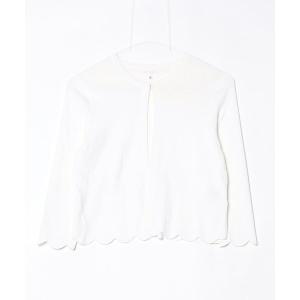 「Sunauna」 7分袖ニットカーディガン 38 オフホワイト レディース