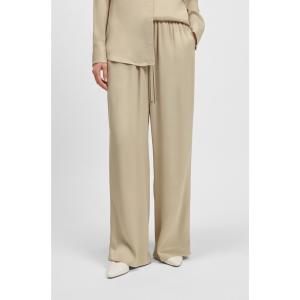 パンツ エクストラロング リラックスフィットパンツ サテン レディース