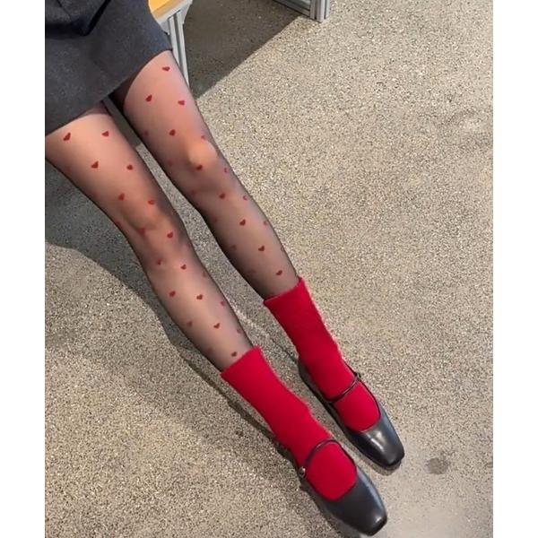 タイツ French heart dot stockings レディース