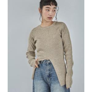 ニット セーター 「ハンドウォッシャブル」ヘムスリットリブニット レディース