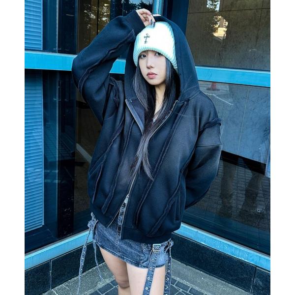 パーカー A'GEM/9 × .kom 「A'gem/エージェム」Spray Double Zip-...