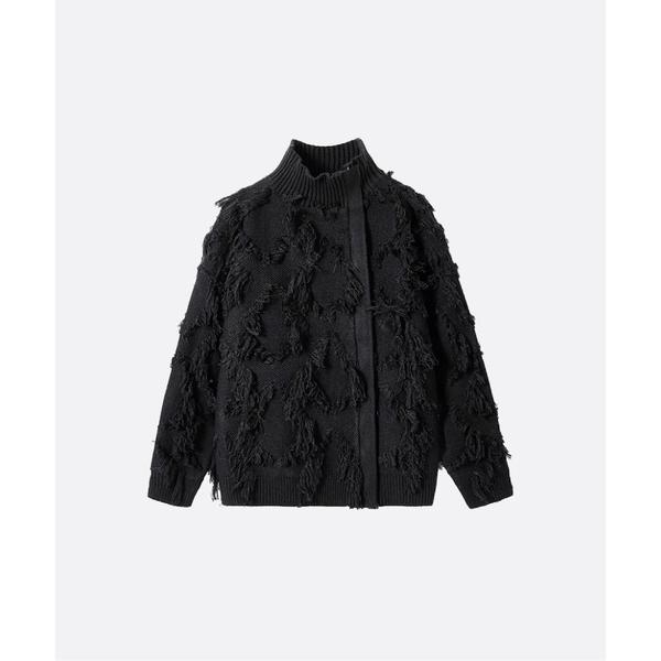 カーディガン Asymmetry Fringe Block Cardigan メンズ
