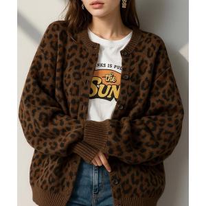 カーディガン 「Korea Select」 ヒョウ柄カーディガン（CN） レディース メンズ