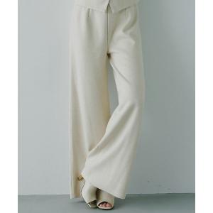 パンツ フェルトニットイージーワイドパンツ レディース