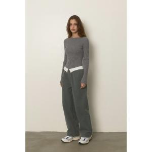 パンツ Wellness Turn-up Waist Warm Pants /裏起毛 ウエスト折返しパンツ レディース