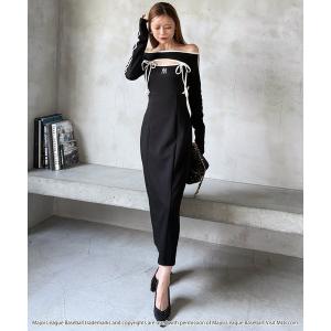 ワンピース 「MLB」配色パイピングカットアウトワンピース